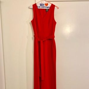 Vince Camuto Tie Front Wide Leg Jumpsuit - Red, Size 2